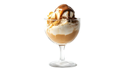 Indulgent affogato on a transparent background. isolated background.