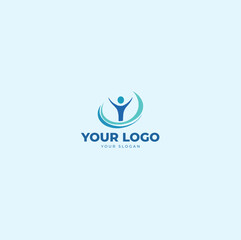 High Quality Logotype of medical center and human 
