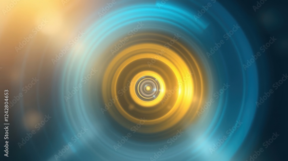 Poster swirling patterns of vibrant colors create an enchanting optical illusion in a cosmic atmosphere at 