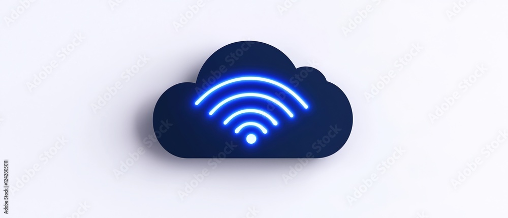 Poster 5g networks concepts. cloud symbol with wi-fi signal in a modern design.