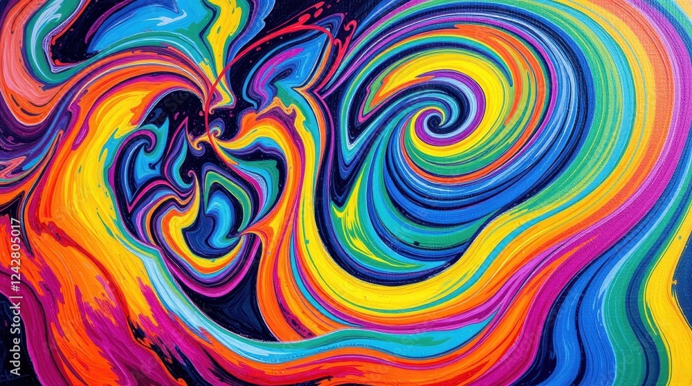Aufkleber vibrant swirls of color blend together in a dynamic display of artistic creativity on a canvas fille