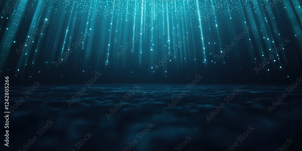 Aufkleber 5g networks concepts. underwater light beams illuminating a tranquil environment.