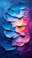 Obraz premium Abstract oil paint brush strokes on textured blue background, closeup.