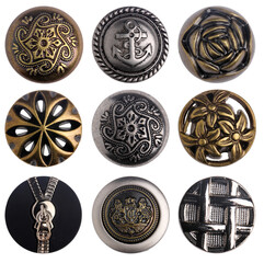 Vintage metal sewing buttons collection