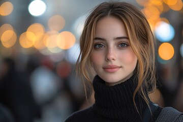 Fototapeta premium Empowered Elegance: Portrait of a Young Businesswoman