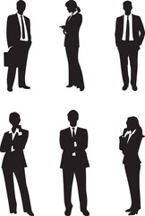 Business People Team Crowd Silhouette Businesspeople Group Human Resources Vector Illustration