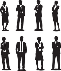 Business People Team Crowd Silhouette Businesspeople Group Human Resources Vector Illustration