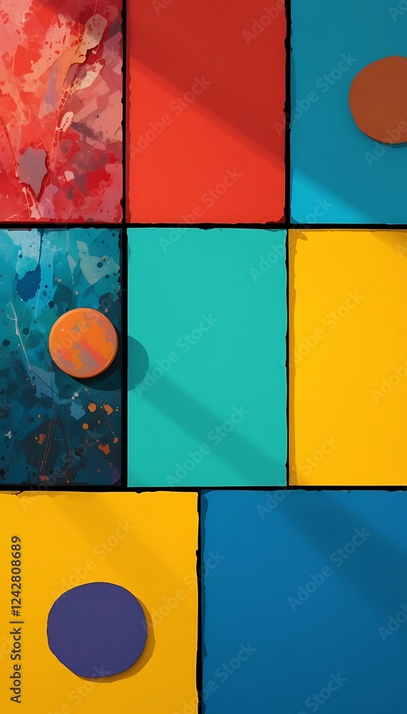 Poster abstract colorful geometric block design with circles