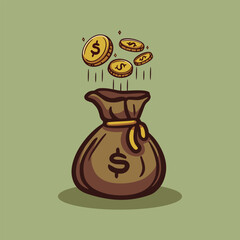  Money Bag with Coins