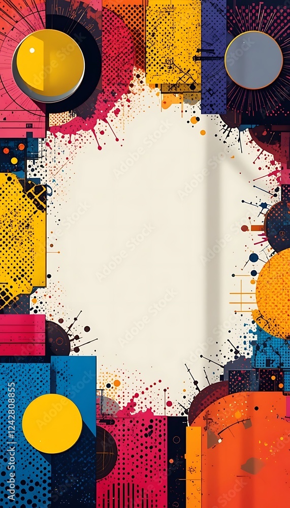 Aufkleber abstract colorful geometric design with circular elements
