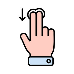 Hand Gesture Swipe Down Icon