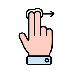 Obraz premium Hand Gesture Swipe Right Icon