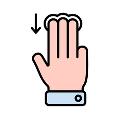 Hand Gesture Swipe Down Icon