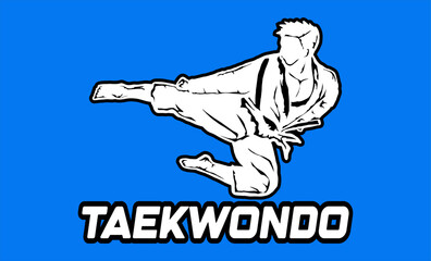 taekwondo karate martial art icon logo illustration