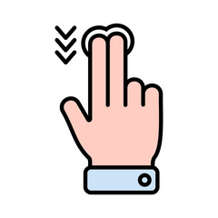 Hand Gesture Swipe Down Icon