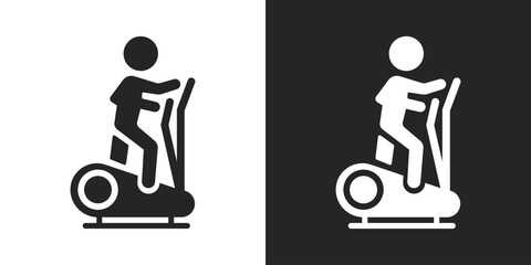 Gym Elliptical machine black and white icon vector design