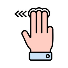 Hand Gesture Swipe Left Icon