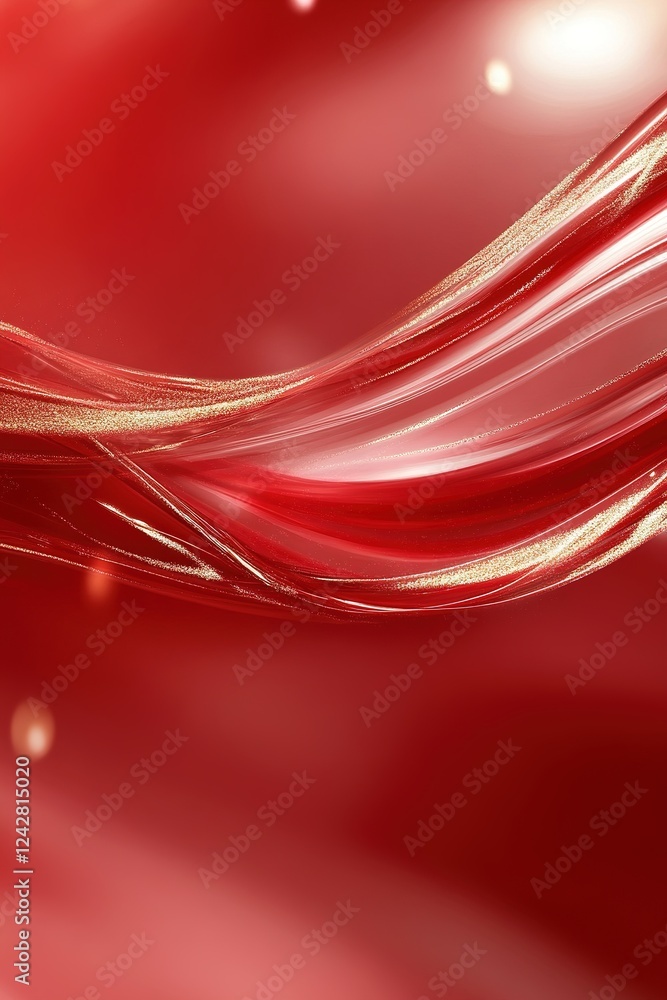 Aufkleber a bold red background with abstract gold streaks creates a captivating visual effect. this design is