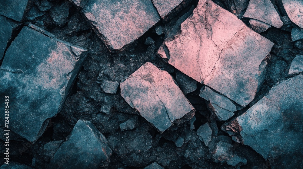 Poster Broken Stone Surface Abstract Texture Pattern