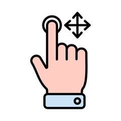 Hand Gesture Touch And Drag Icon
