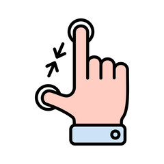 Hand Gesture Touch And Drag Icon