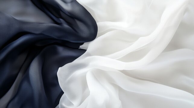 3D rendering of fabric background with intricate textures and dynamic patterns. The soft, flowing fabric showcases depth and elegance, perfect for textile, design, and creative themes.