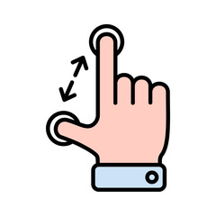 Hand Gesture Touch And Drag Icon