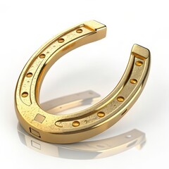 Golden Elegance horseshoe on a white background