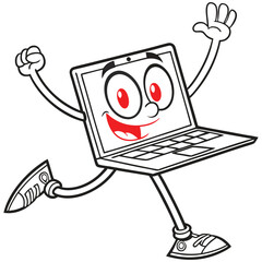 Cheerful Cartoon Computer.