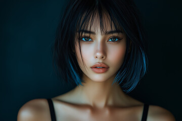 Fototapeta premium portrait of a brunette woman with expressive eyes