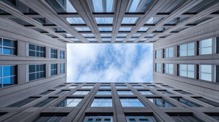 Obraz premium Modern Building Architecture Skyward View