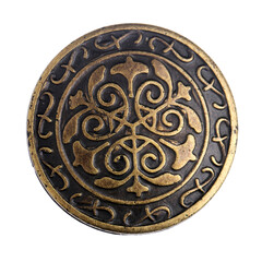 Vintage metal buttons, isolated on a white background.