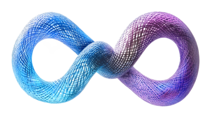 Interconnected infinity on a transparent background. isolated background.