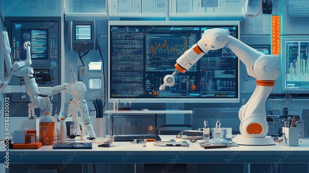 Poster Advanced Robotics Laboratory Featuring Automated Systems and Data Analysis