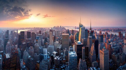 City Skyline at Sunset