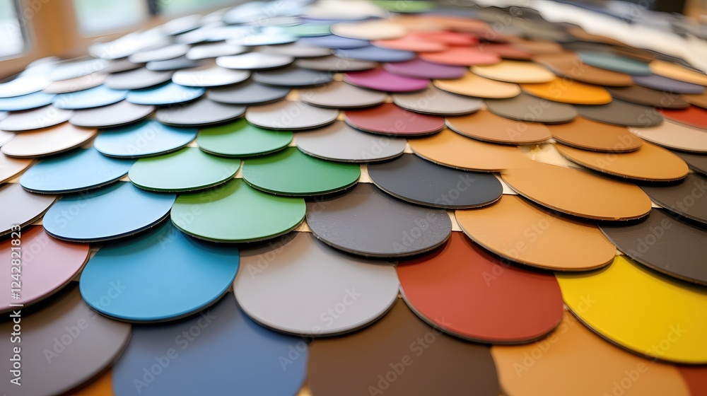 Poster colorful circular paint samples overlapping design texture background