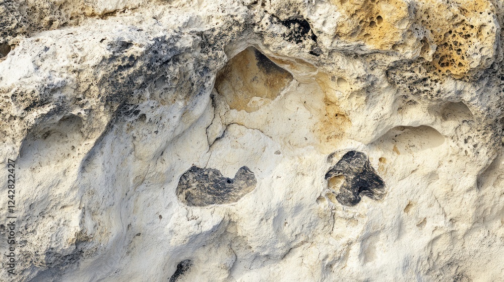 Aufkleber Eroded rock surface showing texture and color variations