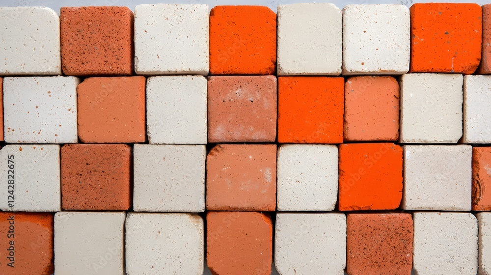 Poster colorful brick blocks pattern texture background design