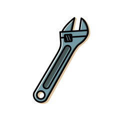 adjustable wrench isolated on white