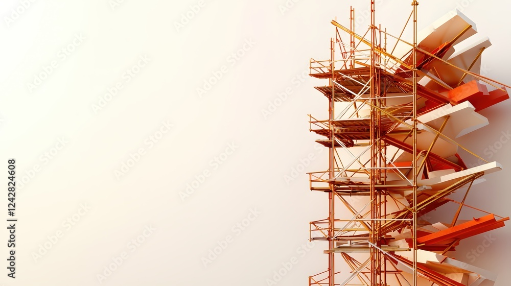 Poster abstract architecture construction scaffolding design modern building