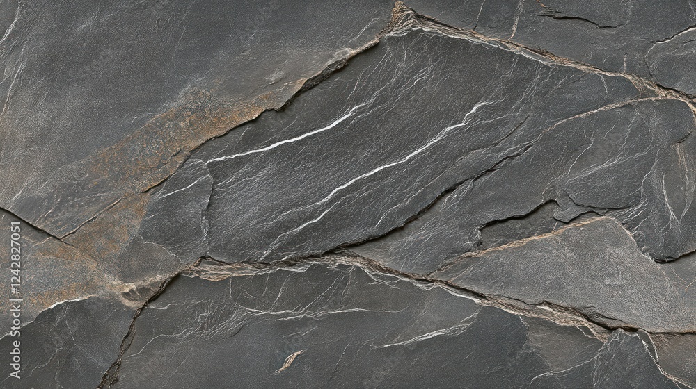Poster dark grey stone texture with irregular fractures