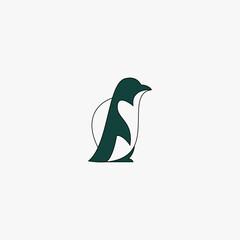 Penguin vector on plain background, perfect for merchandise and digital product design.