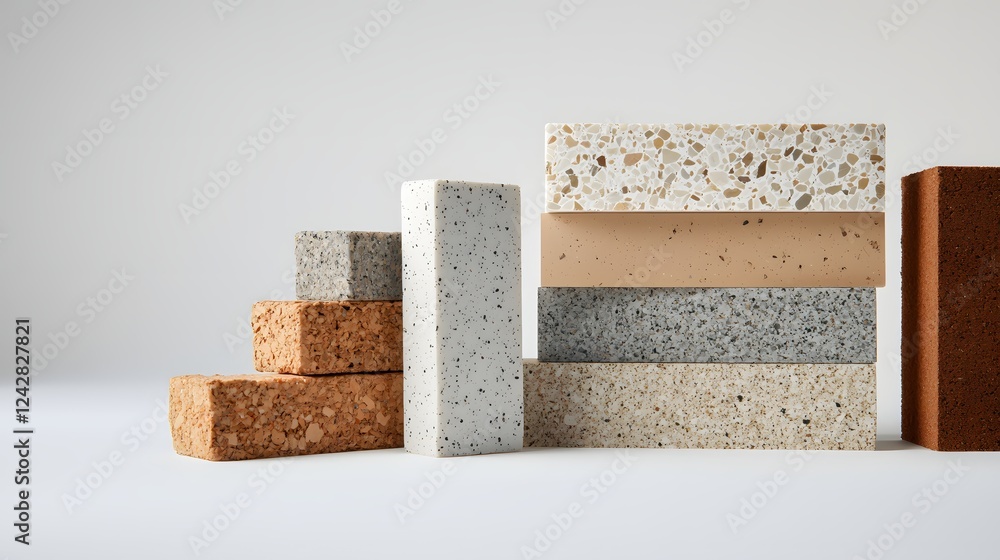 Poster modern terrazzo blocks minimalist design samples stylish architecture