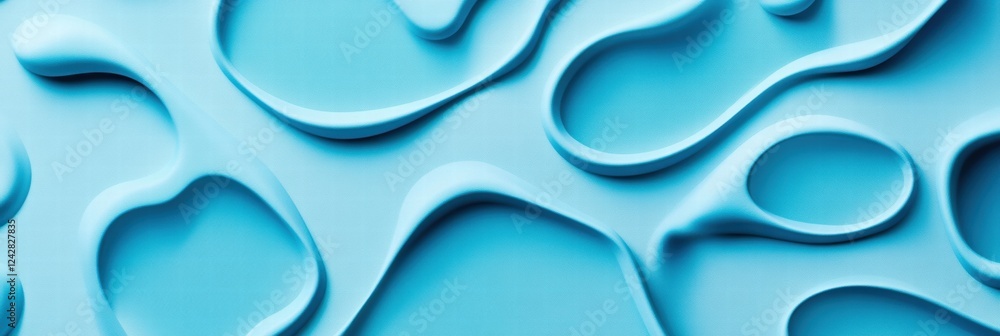 Poster blue textured surface with fluid shapes creating an abstract design for modern interior decoration p