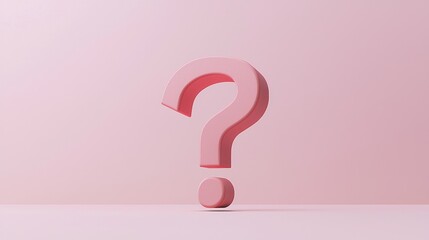 Pink 3D Question Mark on Pink Background