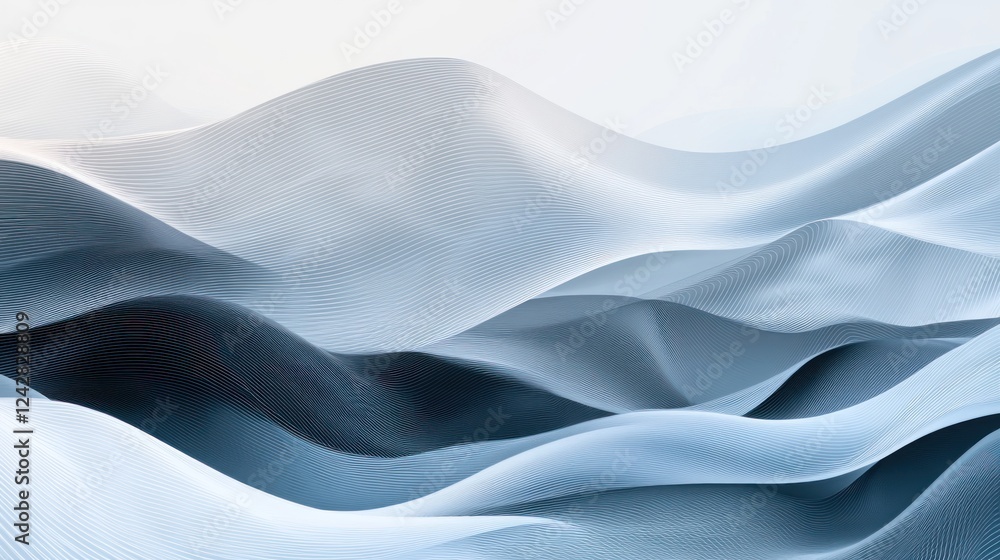 Poster abstract blue wave pattern design