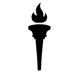 Torch fire silhouette vector icon sign symbol illustration design.