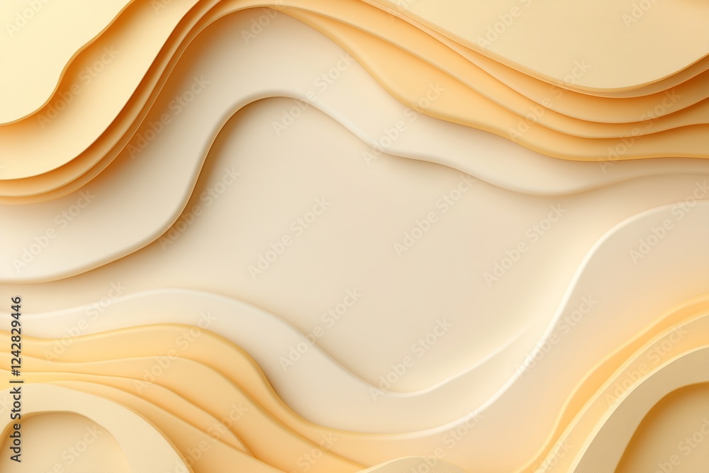 Poster this artwork showcases large, abstract shapes layered in different yellows, creating a dynamic and m