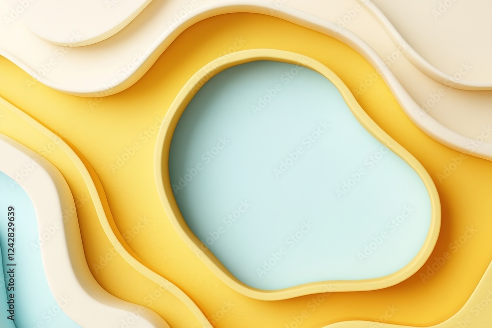 Poster large, abstract overlapping shapes in varying shades of yellow enhance a modern design with dynamic 