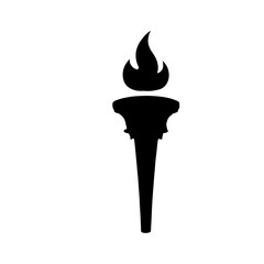Torch fire silhouette vector icon sign symbol illustration design.